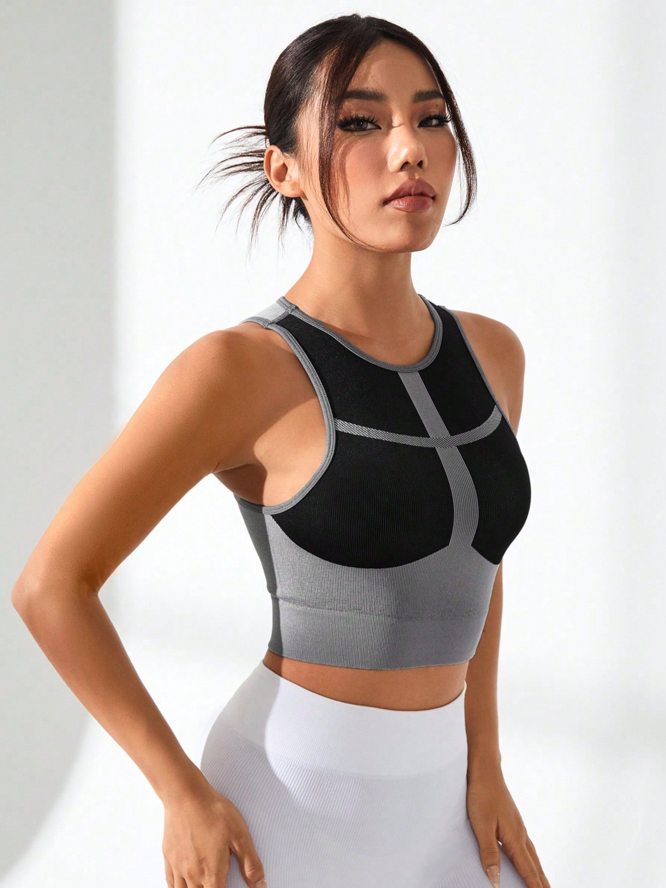 Women Color Block Cross Line R - Tank Top Ribbed 리뷰 및 가격