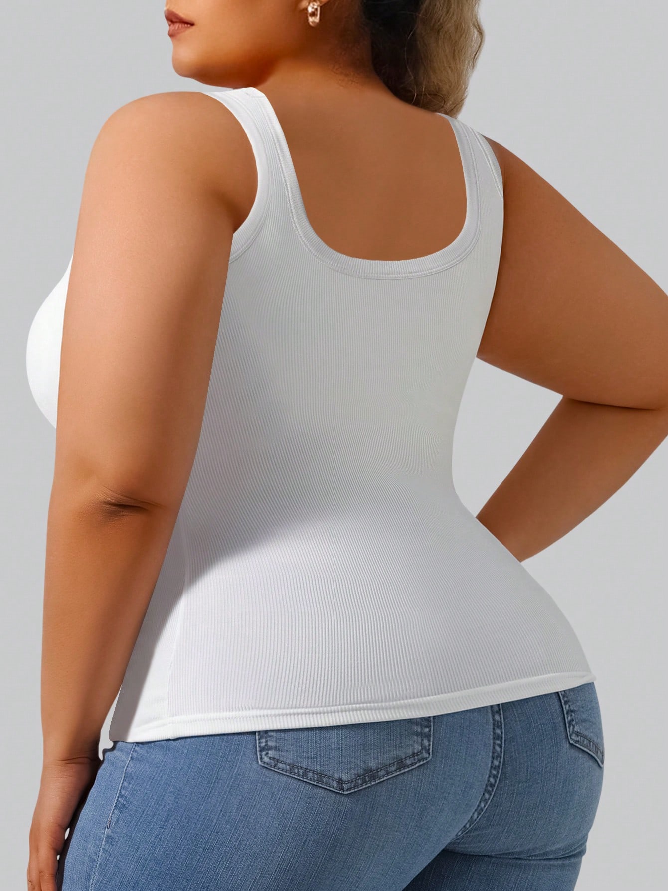 Plus Size Women's Solid Ribbed - Tank Top Ribbed 리뷰 및 가격