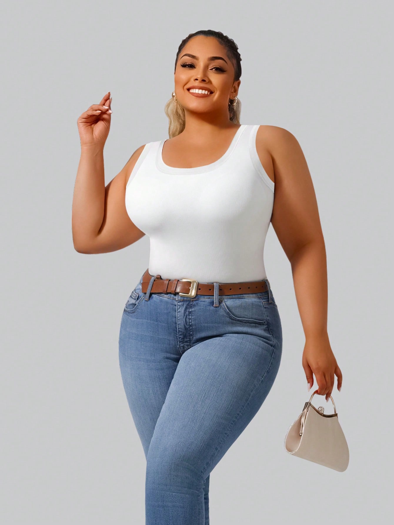 Plus Size Women's Solid Ribbed - Tank Top Ribbed 리뷰 및 가격