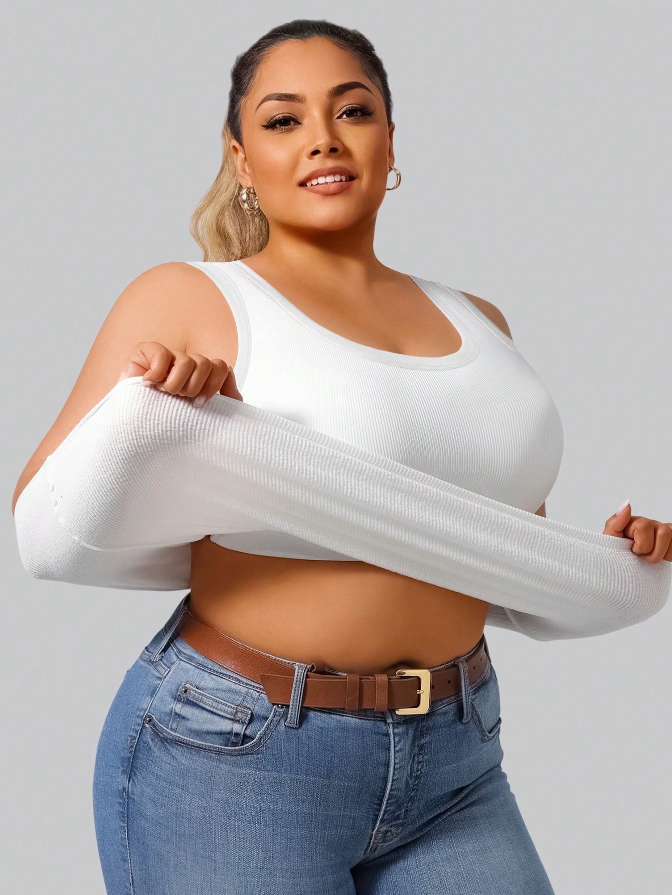 Plus Size Women's Solid Ribbed - Tank Top Ribbed 리뷰 및 가격