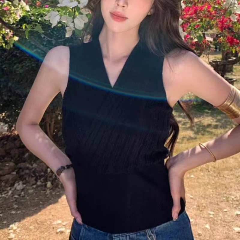 Women's Sleeveless Wrap Knit S - Tank Top Ribbed 리뷰 및 가격
