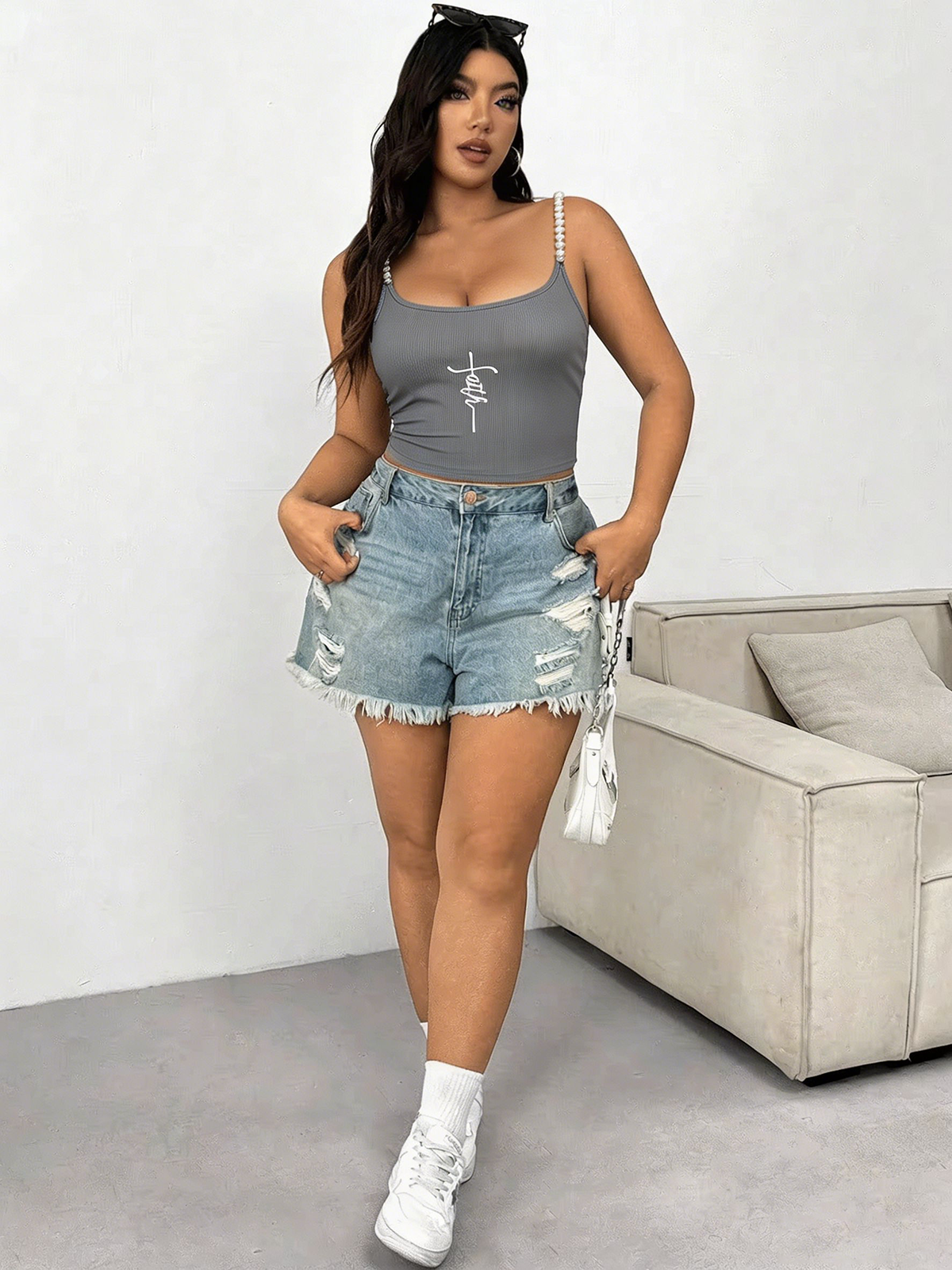 Plus Size Square Neck Pearl St - Tank Top Ribbed 리뷰 및 가격