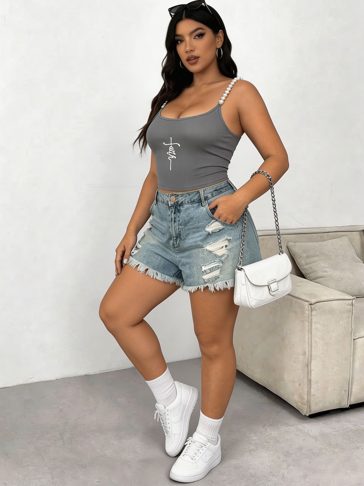 Plus Size Square Neck Pearl St - Tank Top Ribbed 리뷰 및 가격